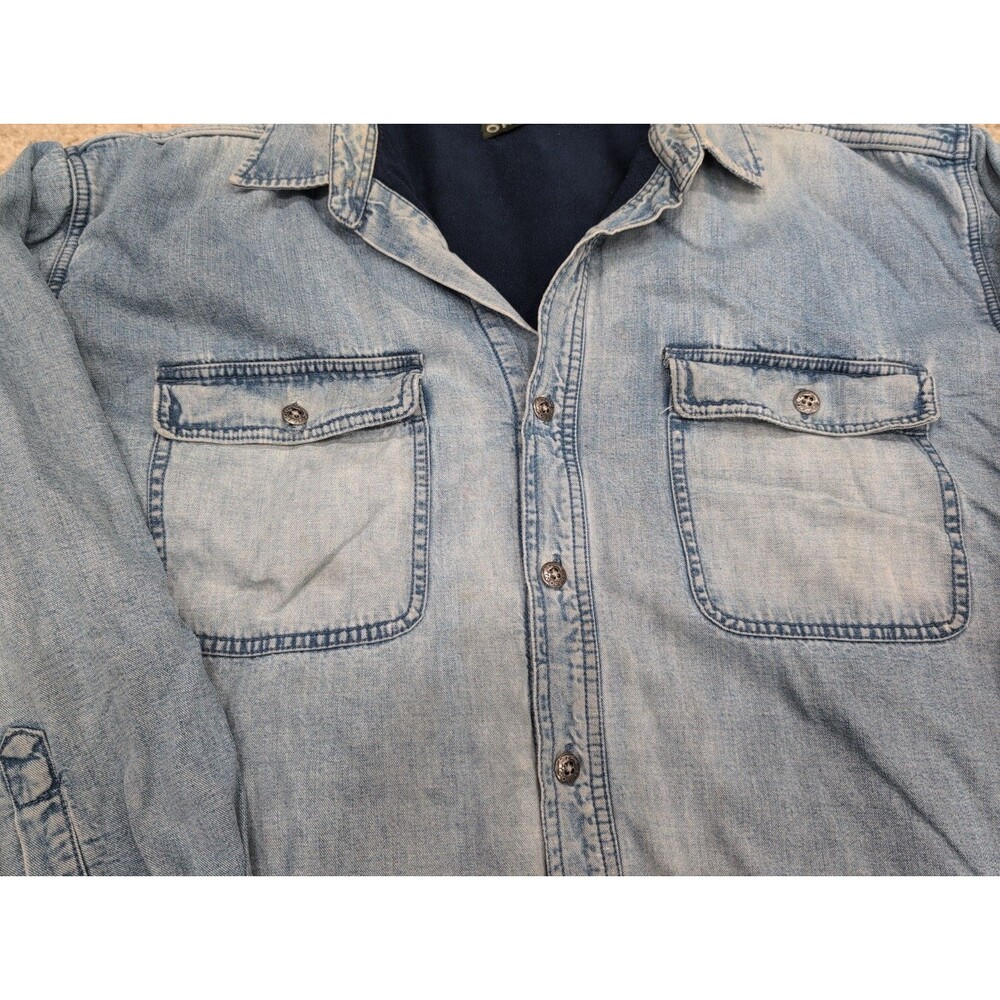 Orvis Fleece Lined Distressed Denim Barn Chore Work Jacket Men's Size 2XL - Picture 12 of 16